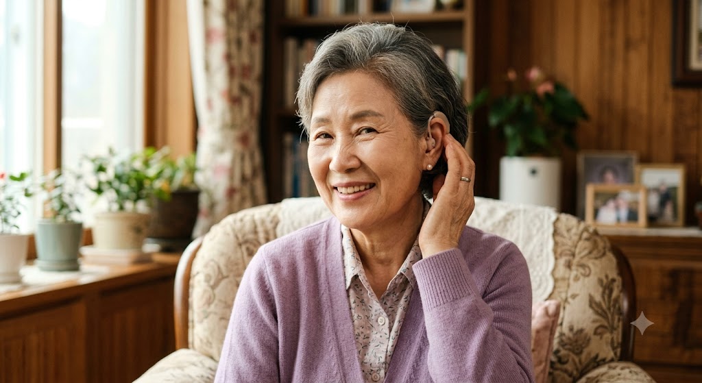 노인 보청기 국가지원금 혜택을 통해 지원받은 보청기를 착용한 노인의 밝은 표정
