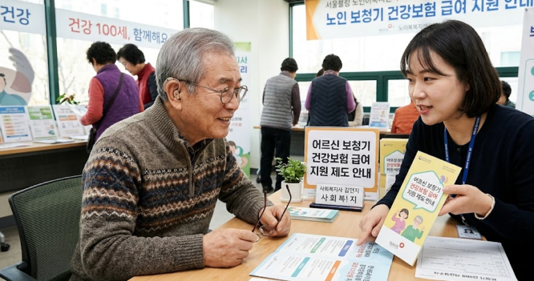 노인 보청기 건강보험 급여 지원 제도 안내 모습