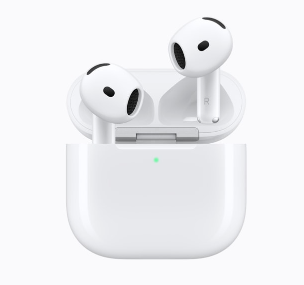 AirPods 5의 디자인과 주요 기능을 소개하는 Apple 공식 화면