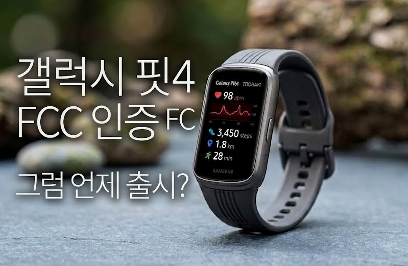 갤럭시 핏4 FCC와 출시 질문을 담은 스마트밴드 설명용 합성 이미지, 실제 제품 확정 사진 아님