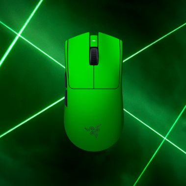 초록색 Razer Viper V4 Pro의 윗면 제품 이미지