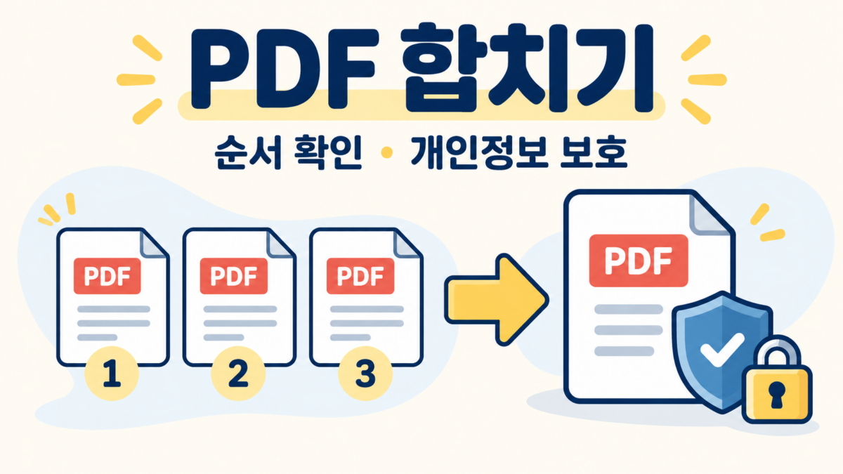 여러 PDF를 순서대로 하나로 합치고 개인정보를 확인하는 개념도