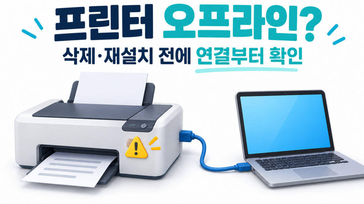 프린터 오프라인 해결: 연결 확인부터 시작하는 안내 그림