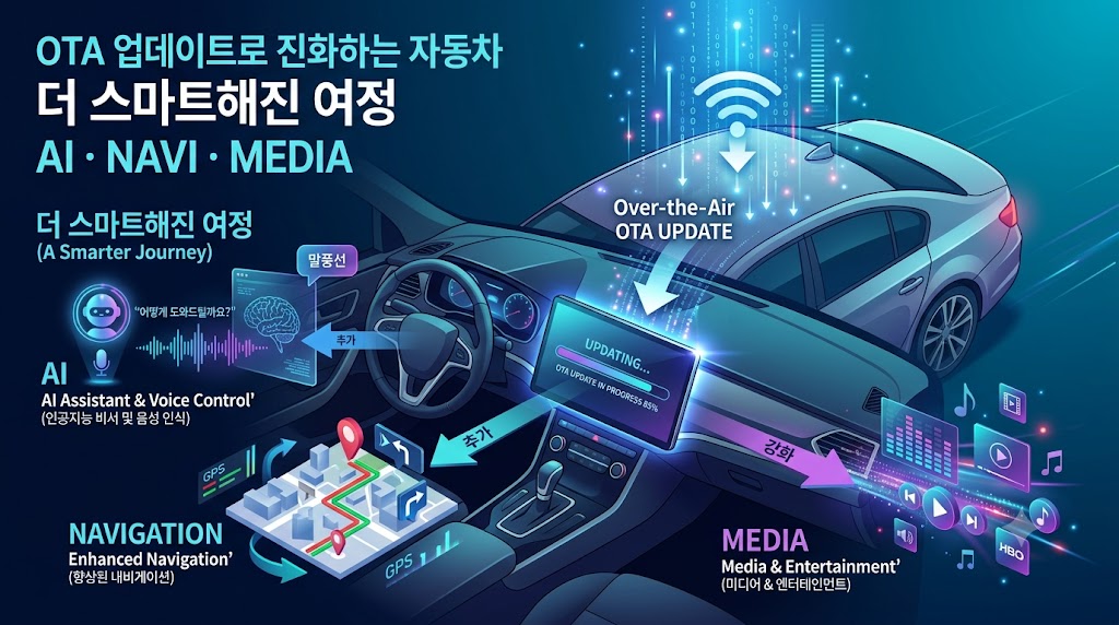 ota 업데이트로 진화하는 자동자 인포그래픽