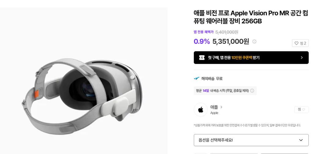 애플 비전 프로 Apple Vision Pro MR 공간 컴퓨팅 웨어러블 장비 256GB 가격 메타 퀘스트3S 와 비교
